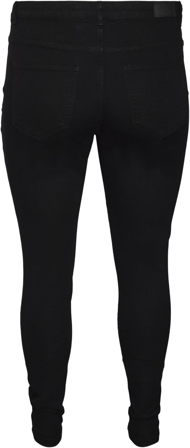 VERO MODA CURVE Damen Vmrudy Slim Blk Jegging Curve Noos Jeans, 52W / 32L