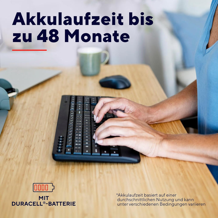 Trust Tastatur Maus Set Kabellos, Deutsches QWERTZ-Layout, Nachhaltiges Design, Kabellose Tastatur m