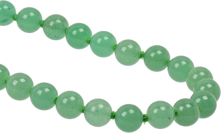 Damen Edelstein-Kette 80cm – 8mm Naturstein-Perlenkette handgeknotet | Ohne Verschluss | Spirituelle