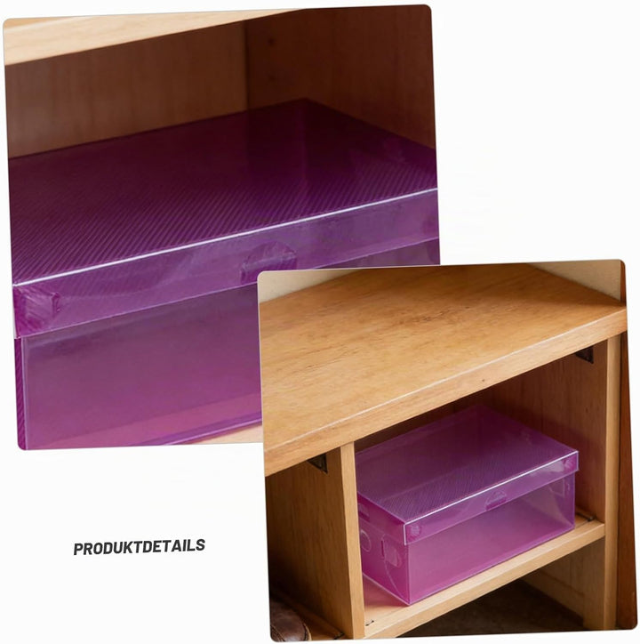 Toyvian 7 StüCk Stapelbare Transparente Schuhboxen Mit Klappdeckel Faltbare Aufbewahrungsboxen Aus R