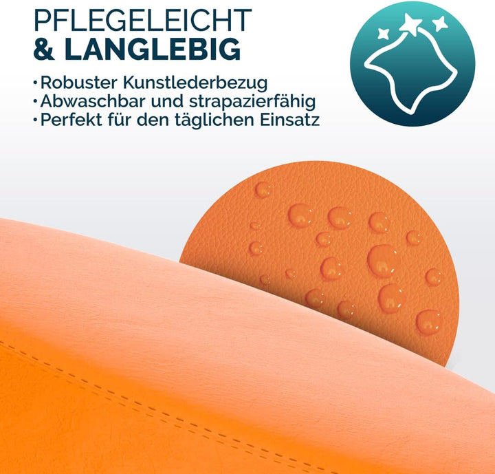 Casaria® Rollhocker Höhenverstellbar 2er Set 10cm Polsterung 46-60cm Höhe 360° Drehbar Ø35cm Rund Ro