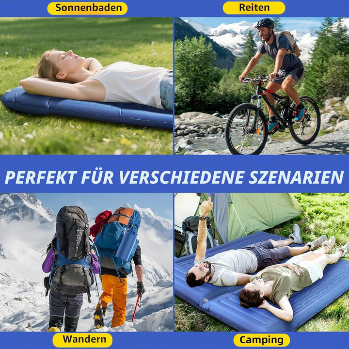 Aufblasbare Isomatte (Fusspumpe),83CM Ultrabreit Isomatte Luftmatratze Camping,13CM Verdicktes Aufbl