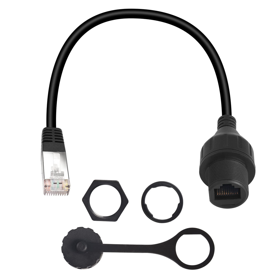 QIANRENON RJ50 10P10C Panel Mount Waterproof Connector CAT5e RJ50 Male to Female Outdoor Communicati
