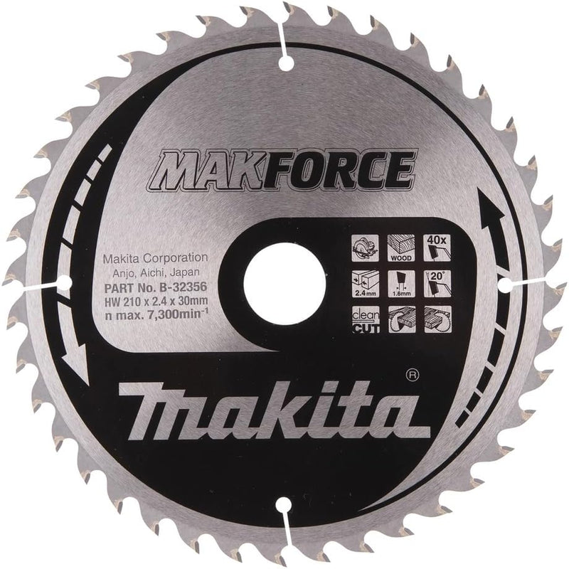 Makita MakForce Saegeblatt, 210 x 30 mm, 40Z, B-32356