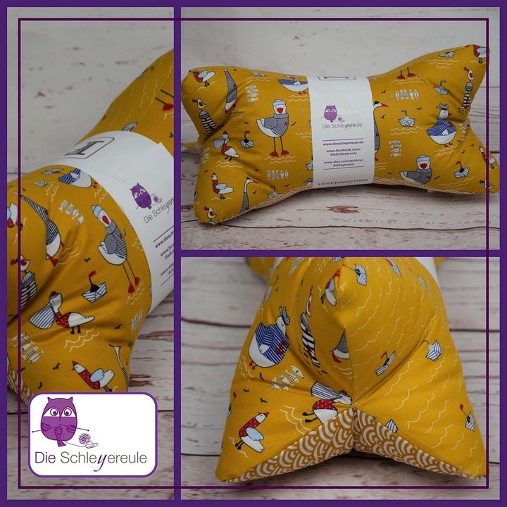 Leseknochen maritim Nackenkissen Handmade in Deutschland, waschbar und hochwertig verarbeitet, als N