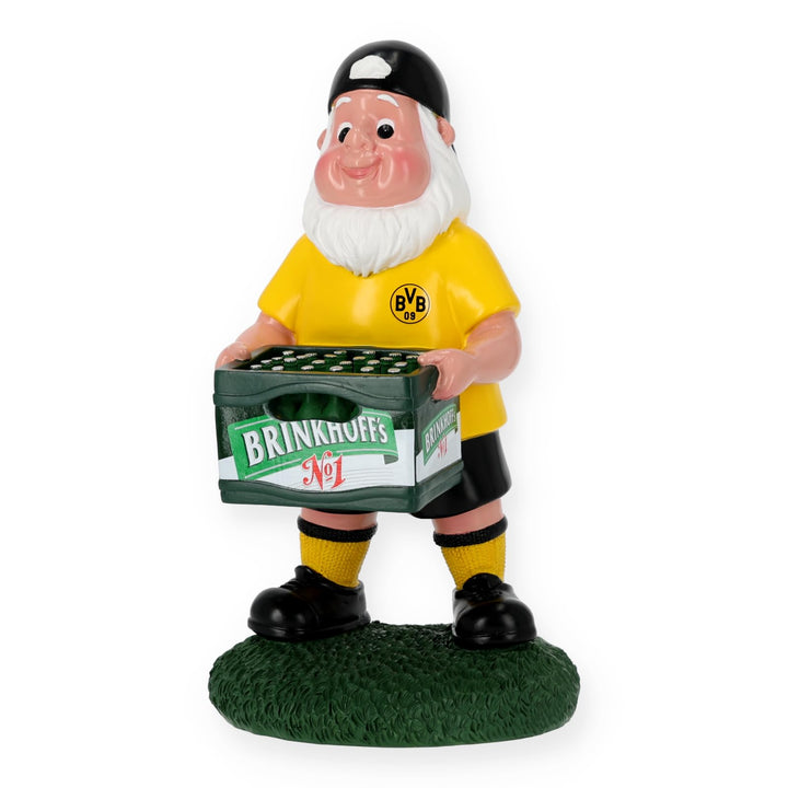 Borussia Dortmund Unisex – Erwachsene BVB Gartenzwerg Bierkasten Edition Kulturbeutel, Schwarz Mit N