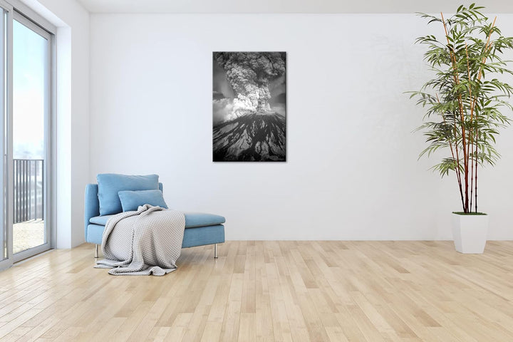 deyoli Mount St Helens Vulkanausbruch Format: 80x60 Effekt: Schwarz&Weiss als Leinwandbild, Motiv fe