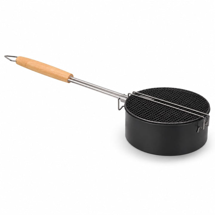 Popcorn Maker für Lagerfeuer, Karbonstahl, Sicherheitsgriff | Outdoor-Popcornpfanne mit hitzebeständ
