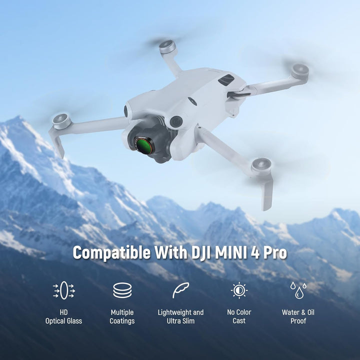 NEEWER Variabler ND Filter, kompatibel mit DJI Mini 4 Pro, ND2-32 1-5 Stop, Snap On, mehrfach beschi