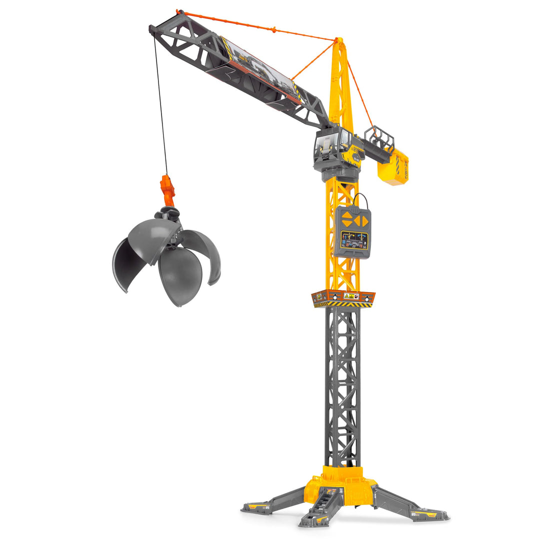 Dickie Toys - Mighty Crane (110 cm) - grosser Spielzeug-Kran mit 360°-Drehung & Abrissbirne inkl. Gr