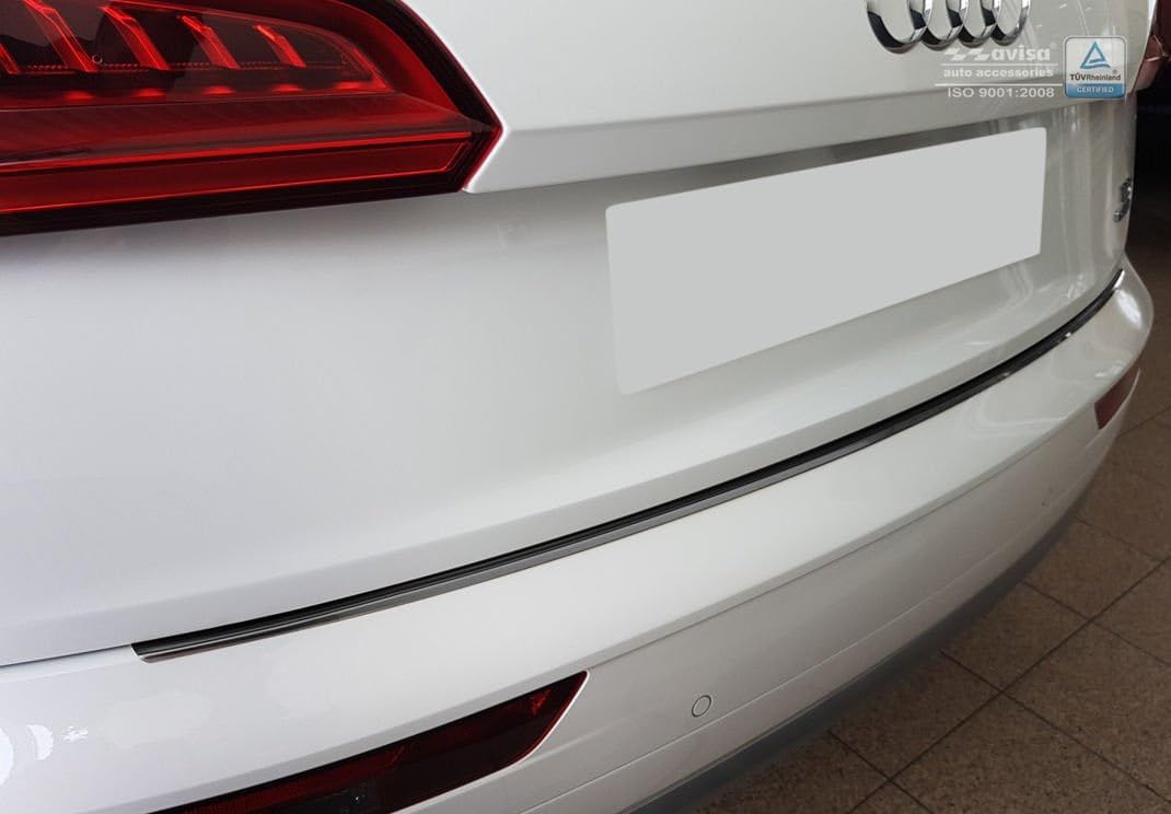 Avisa Schwarz Edelstahl Heckstossstangenschutz kompatibel mit Audi Q5 2017-2020 &amp; FL 2020- &