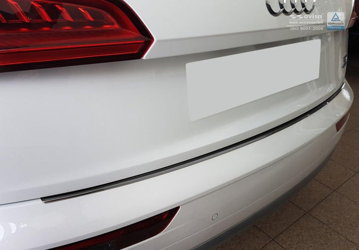 Avisa Schwarz Edelstahl Heckstossstangenschutz kompatibel mit Audi Q5 2017-2020 &amp; FL 2020- &
