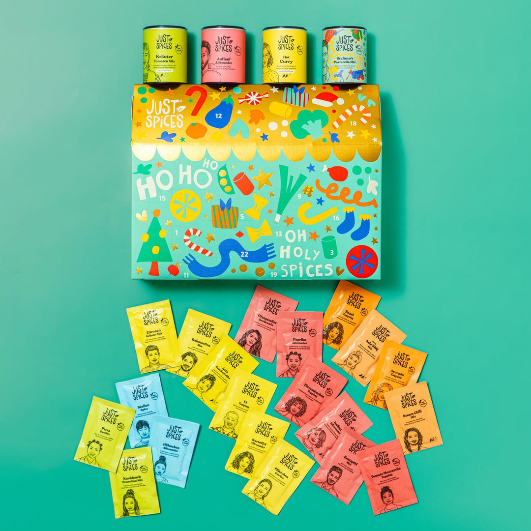Just Spices Medium Gewürz Adventskalender 2025 I 24 leckere Gewürzmixe und Rezepte I Mit 20 Gewürztü