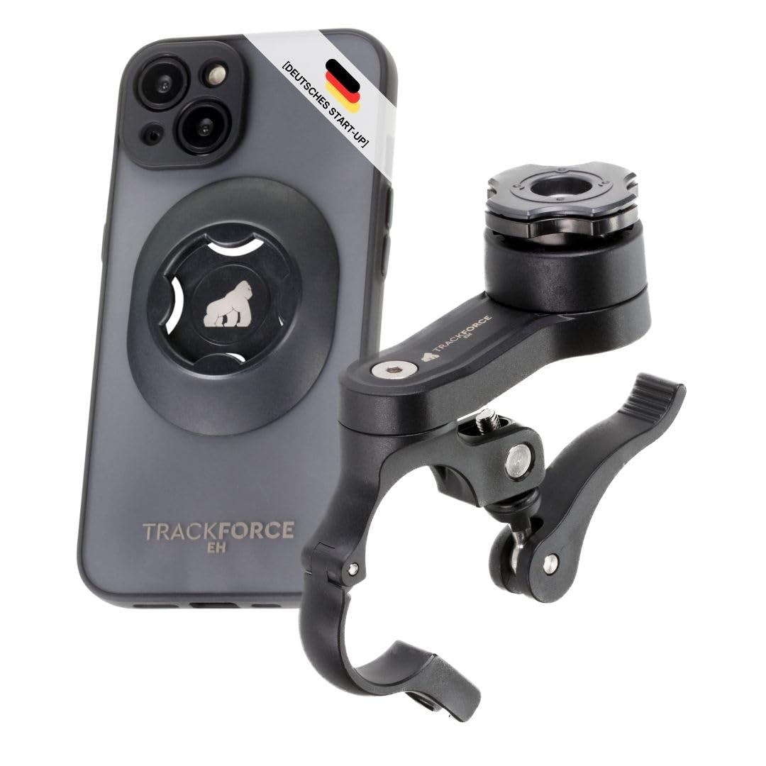 TRACKFORCE - 360° Universelle Handyhalterung mit Vibrationsdämpfer - für Motorrad, Fahrrad &amp; E-Scoot