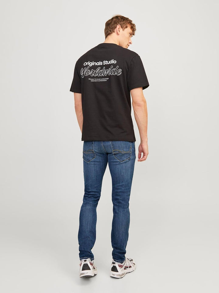 JACK & JONES Herren Jeans JJIGLENN JJFOX 50SPS CB 036 - Slim Fit Blau Blue Denim 28W / 30L Blue Deni