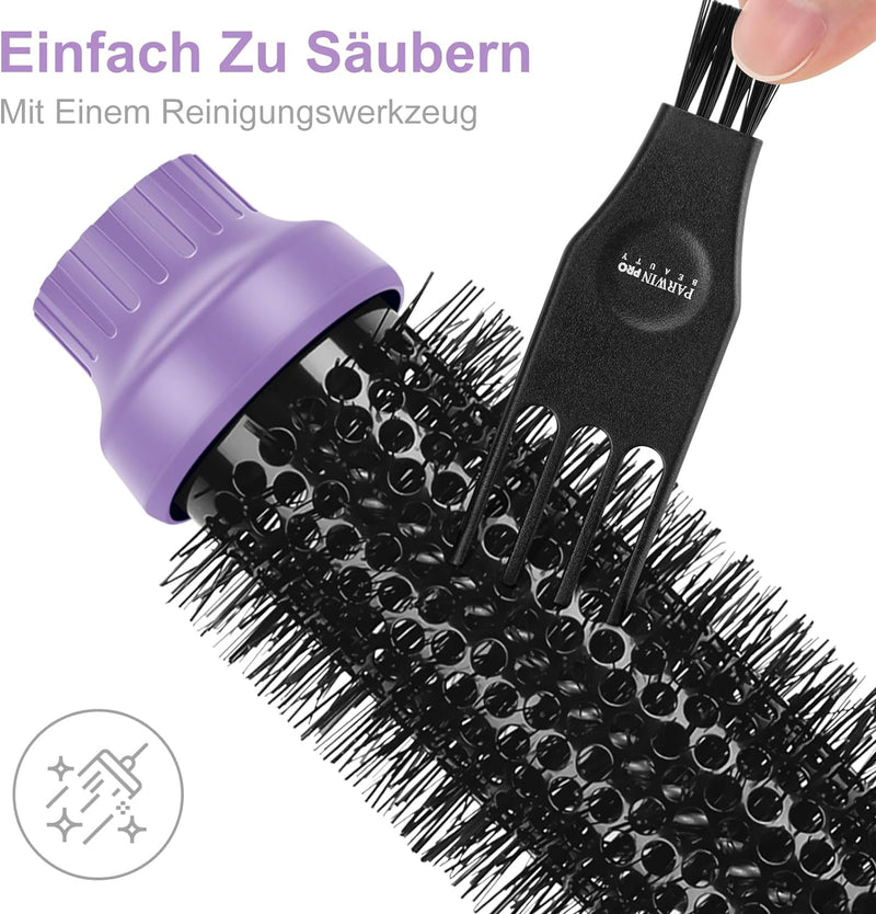 One-Step Warmluftbürste Föhnbürste, PARWIN PRO BEAUTY Rundbürstenföhn, 4 in 1 Rund Haartrockner lock