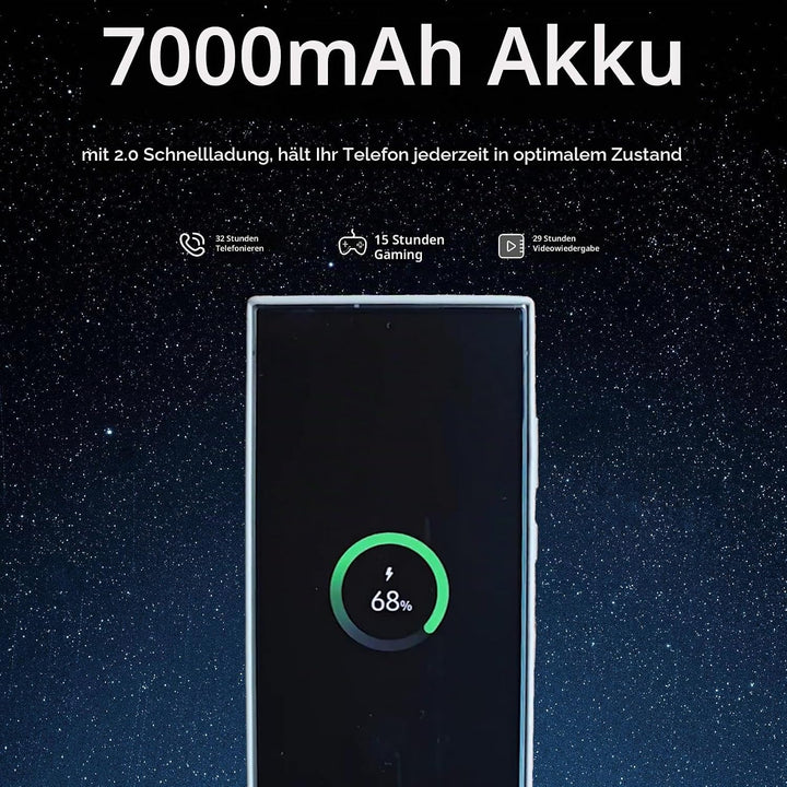 J24 Ultra 4G Smartphone entsperrt | 7,3 Zoll Display, Dual-SIM, 8GB RAM + 256GB ROM, Metallrahmen, A