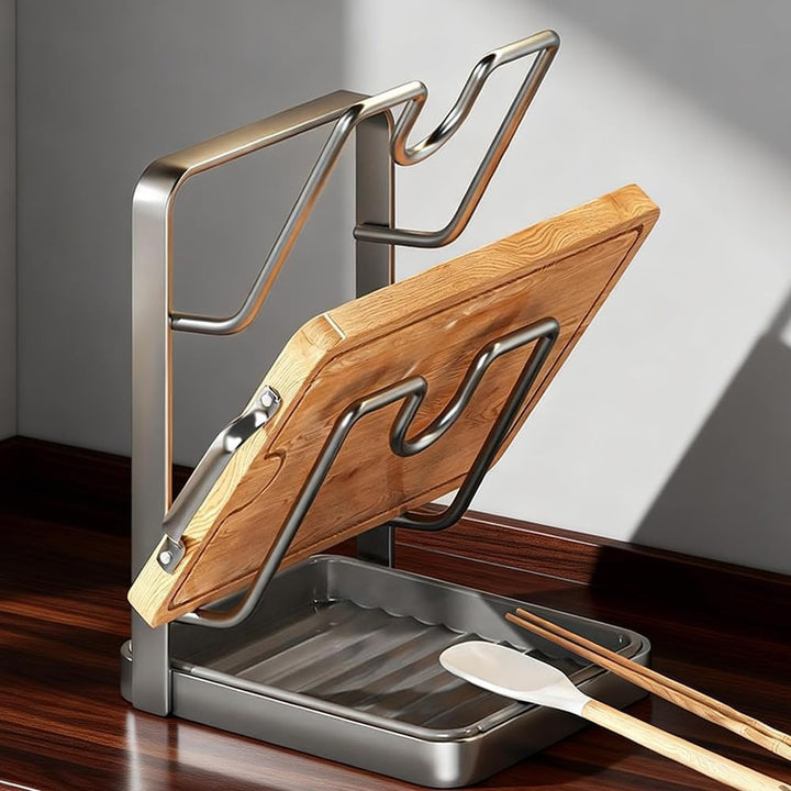 FARYODI Topfdeckel Organizer, Deckelhalter, Topfdeckelhalter mit Abnehmbarer Tropfschale, Platzspare