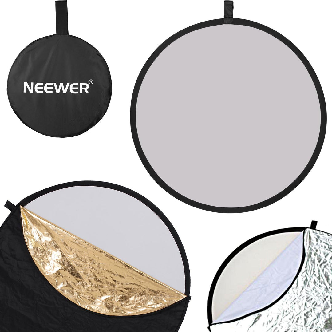 Neewer Fotografie 5-in-1 Multi-Lichtreflektor (110cm) mit hochwertiger metallischer Klemmhalter für