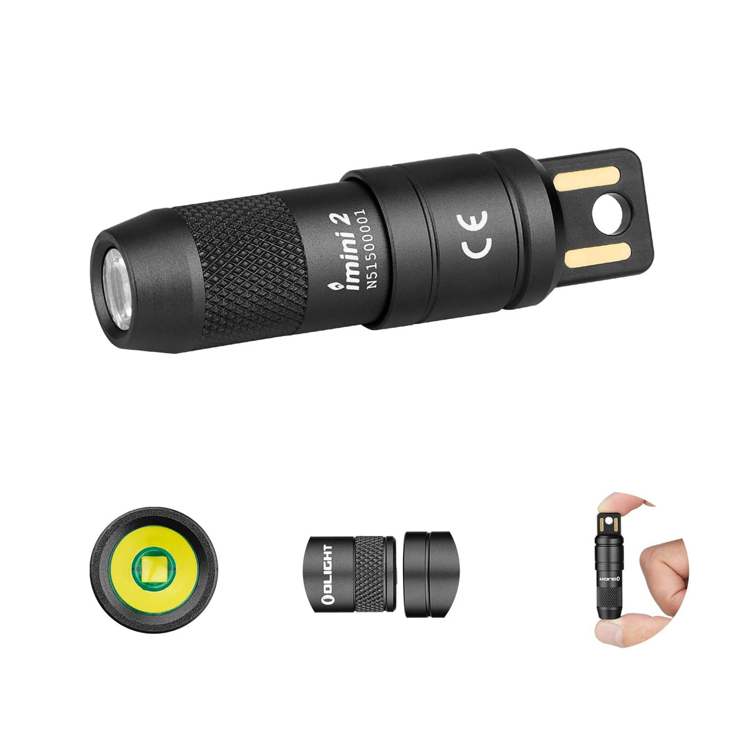 OLIGHT iMini 2 Mini LED USB-Aufladbare Taschenlampe Schlüsselhänger mit magnetischen Basis, 50LM 19,