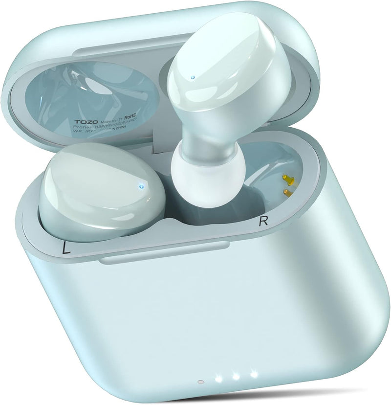 TOZO T6 Bluetooth Kopfhörer Kabellos In Ear Kopfhörer Touch Control mit Kabellosem Ladecase, IPX8 Wa