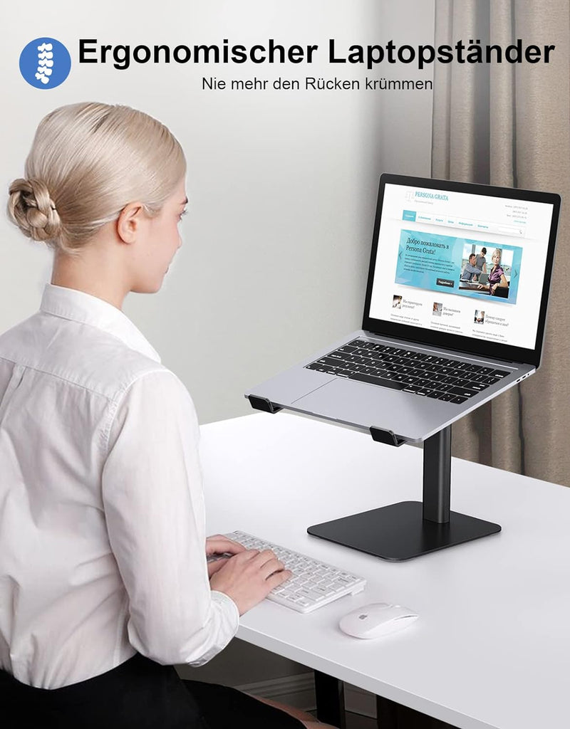 Babacom Laptop Ständer, 8 Höhenverstellbar Aluminium Laptop Stand, Ergonomischer Belüfteter Laptopst