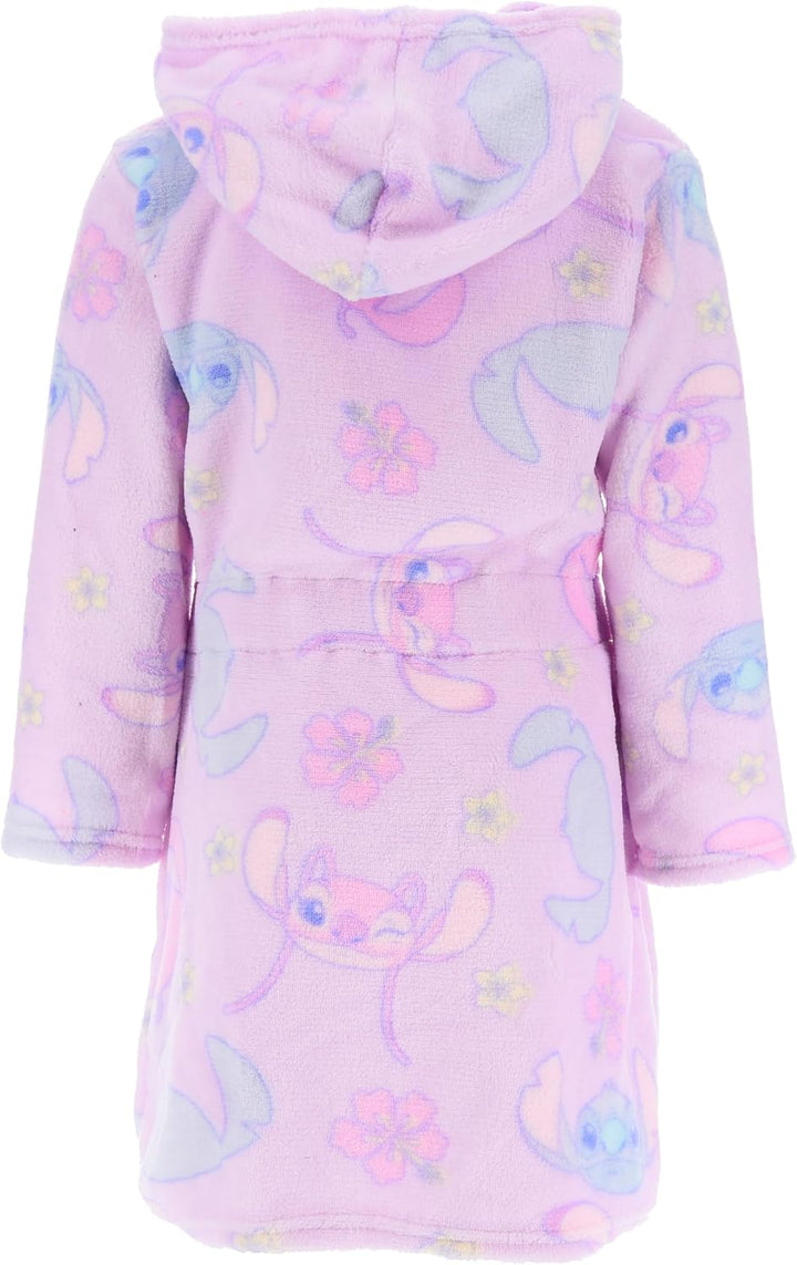 Disney Stitch Bademantel für Mädchen, Warmer und Weicher Fleece Morgenmantel Geschenk für Mädchen, G