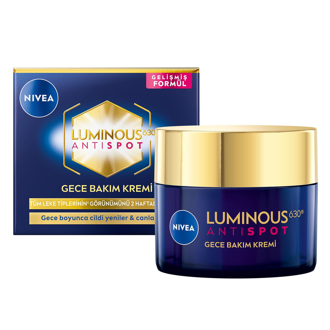 NIVEA Cellular LUMINOUS 630 Anti-Dark Spot Even Tone Nachtcreme, 50 ml, feuchtigkeitsspendende Gesic