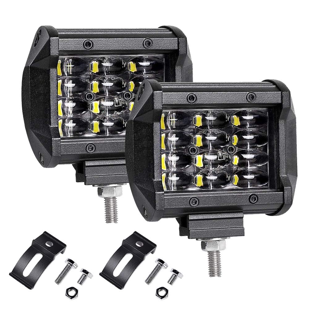 LTPAG Zusatzscheinwerfer, 2 x 72W Cree LED Arbeitsscheinwerfer 4 Zoll 7200LM 6000K IP68 Wasserdicht