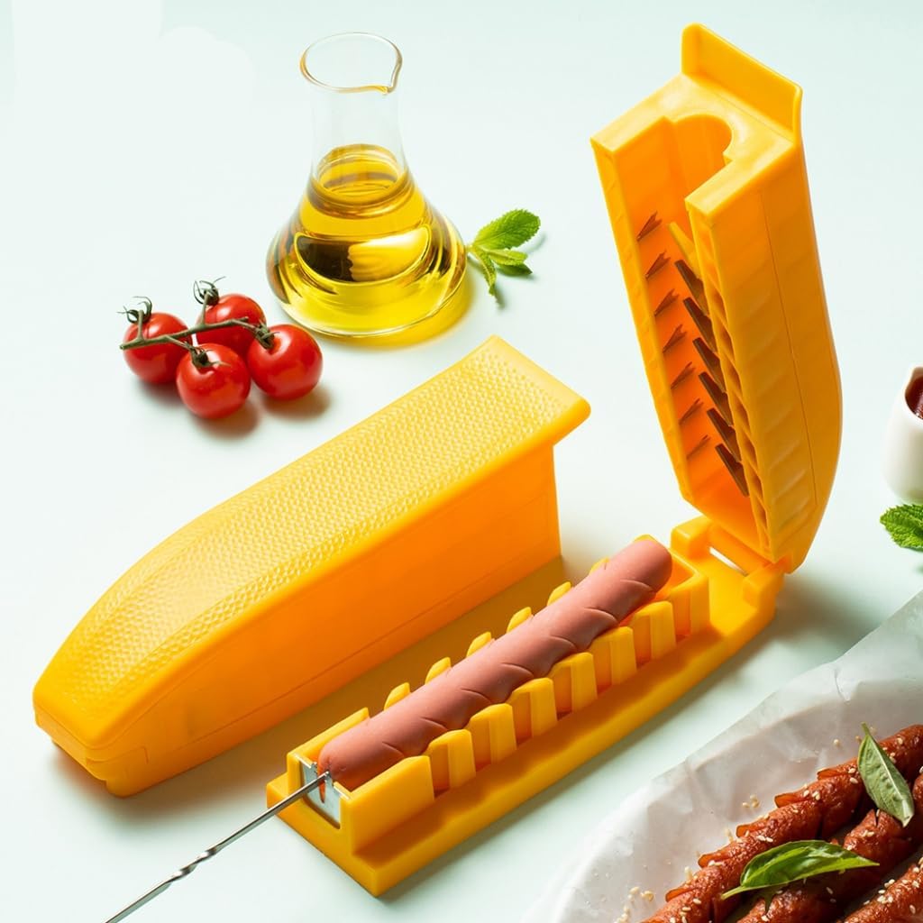 Hot Dog Slicing Tool - Edelstahl Criss-Cross Hot Dog Slicer für perfekte Schnitte - Ideal zum Grille