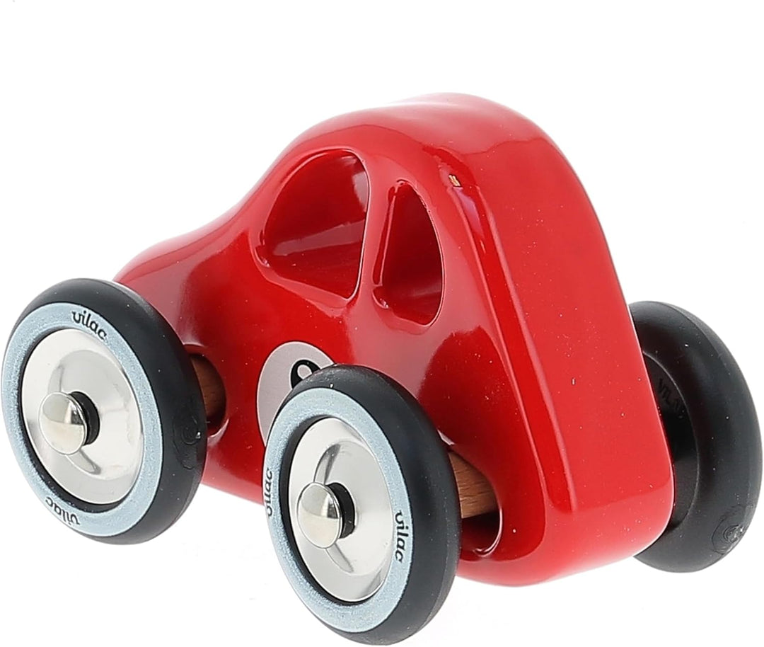 Vilac - Spiele und Spielzeug – Swing Car rot – Auto aus Massivholz – Räder aus Metall und Gummi – Za