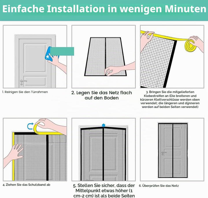 Magnet Fliegengitter Balkontür 110x200 cm, Verschiedene Grössen, Aktualisierte Version, Fliegengitte