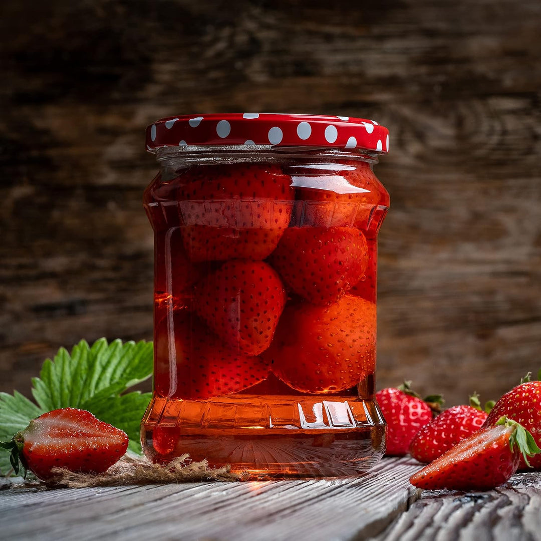 KADAX 24er Set Einmachgläser 500ml TO82 Biene, Sturzgläser Mason Jar mit Schraubdeckel, Luftdichte T