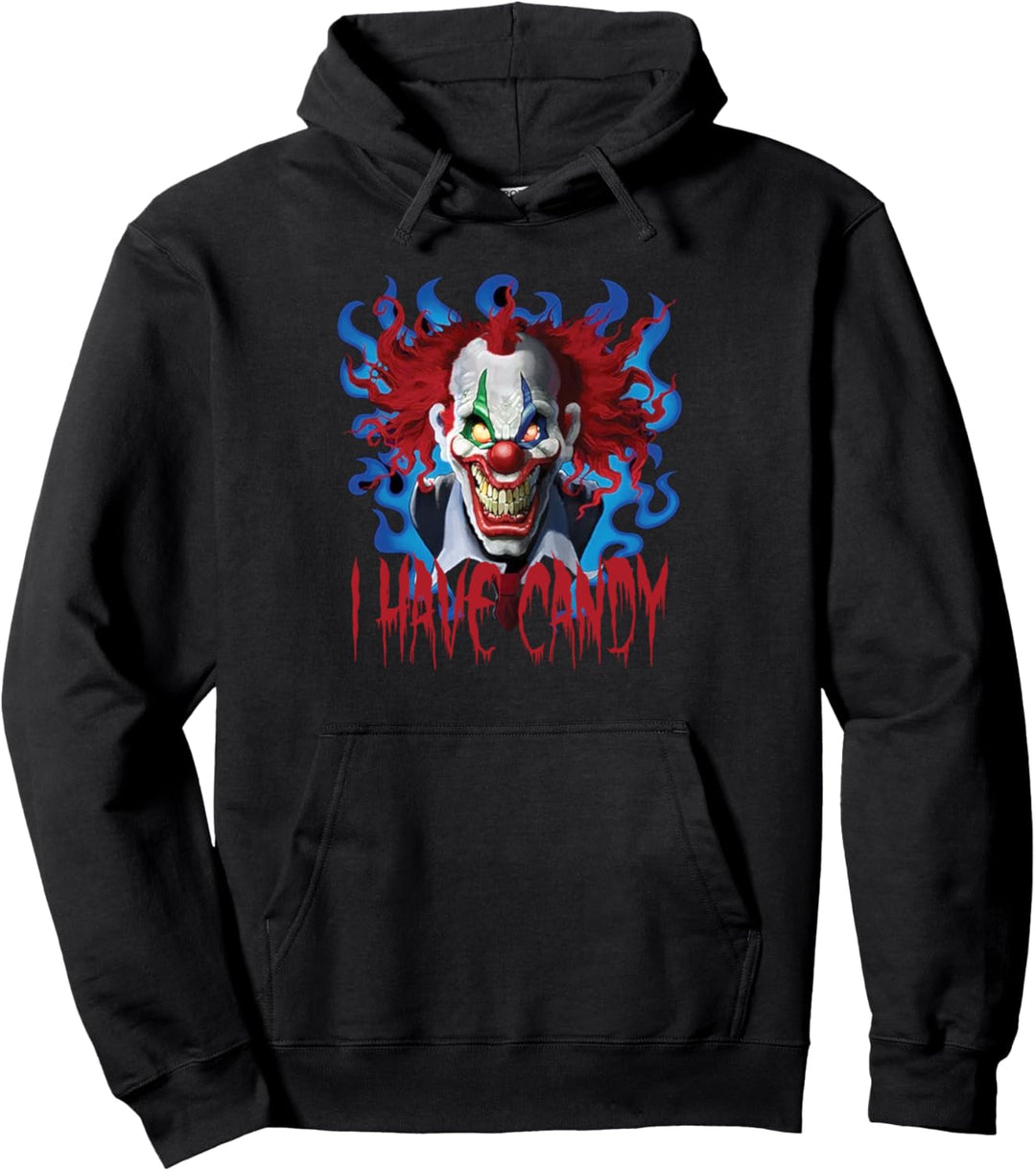 Evil Clown Horror Killer Clowns I Have Candy Funny Halloween Pullover Hoodie