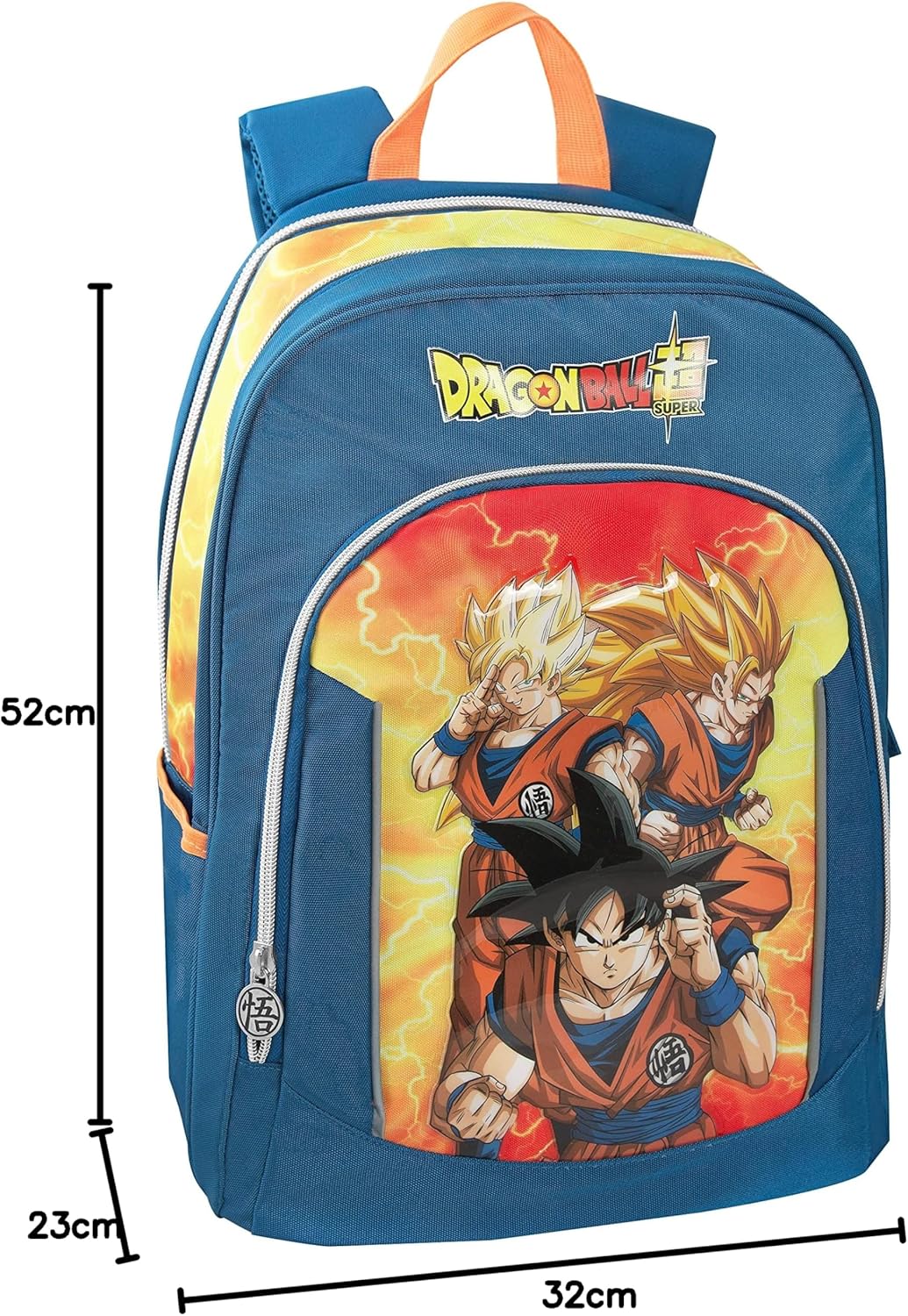 Dragon Ball Unisex-Bambini und Ragazzi Trollay Zaino Trolly, Blu/Giallo, Taglia unica