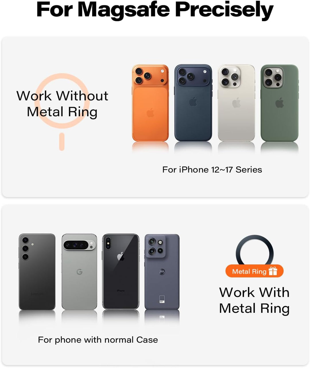 APPS2Car Mag-Safe Universal-Handyhalterung für iPhone, Samsung und alle 4-7-Zoll-Smartphones Flexibe