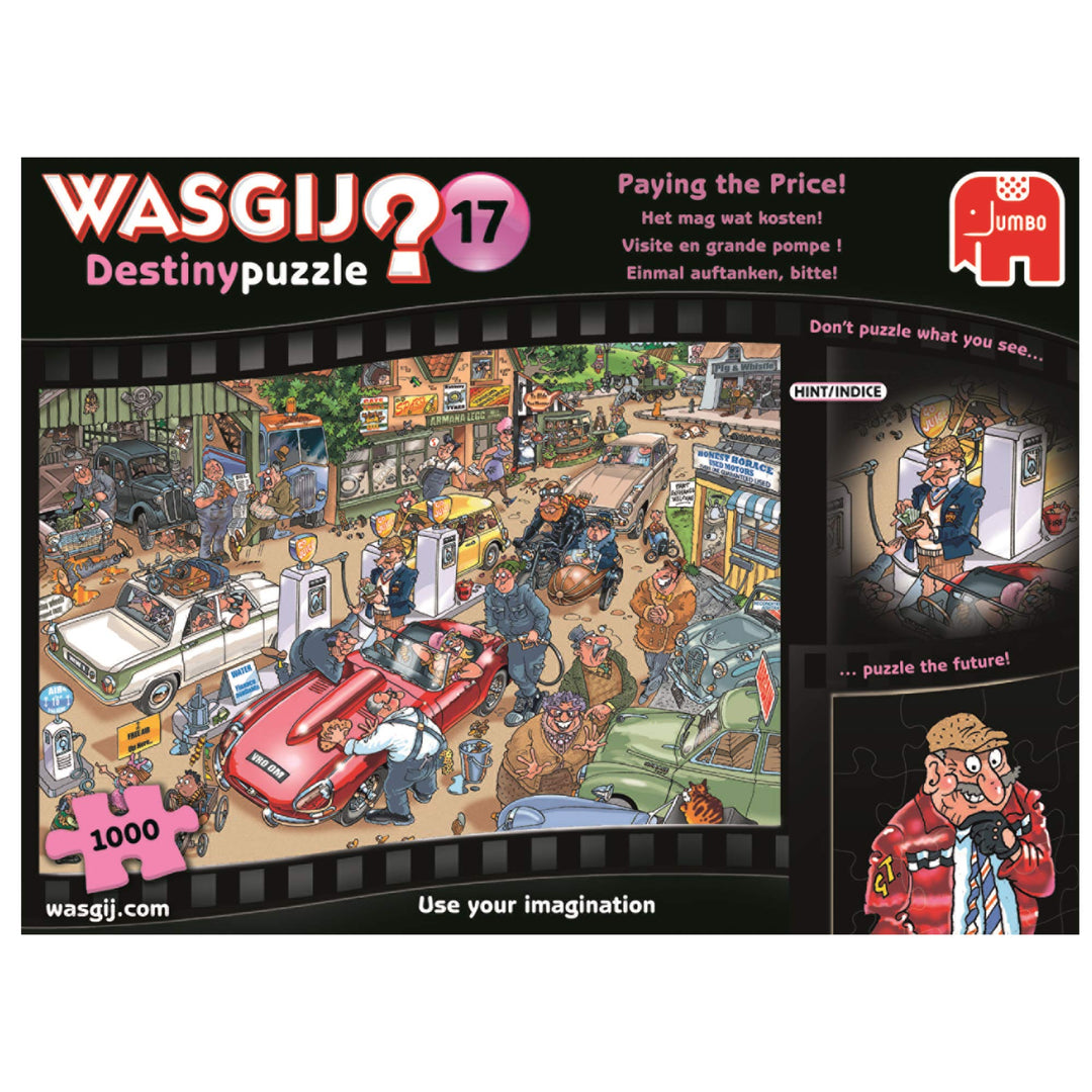 Jumbo Spiele JUM19141 Wasgij Destiny 17: Einmal auftanken, Bitte! Puzzle (1000 Teile), Spiel