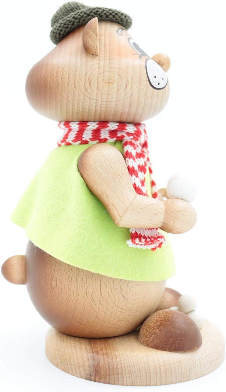 Kuhnert - Erzgebirgische Holzkunst Räuchermann Räucherfigur Hamster 18cm - Rodler, Rodler