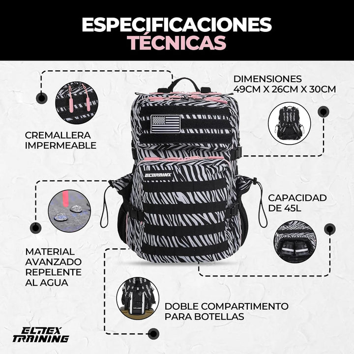 ELITRAINX ELITEX TRAINING Militär-Rucksack, 45 l, wasserdicht, Sport, Flugzeugkabine, CrossTraining,