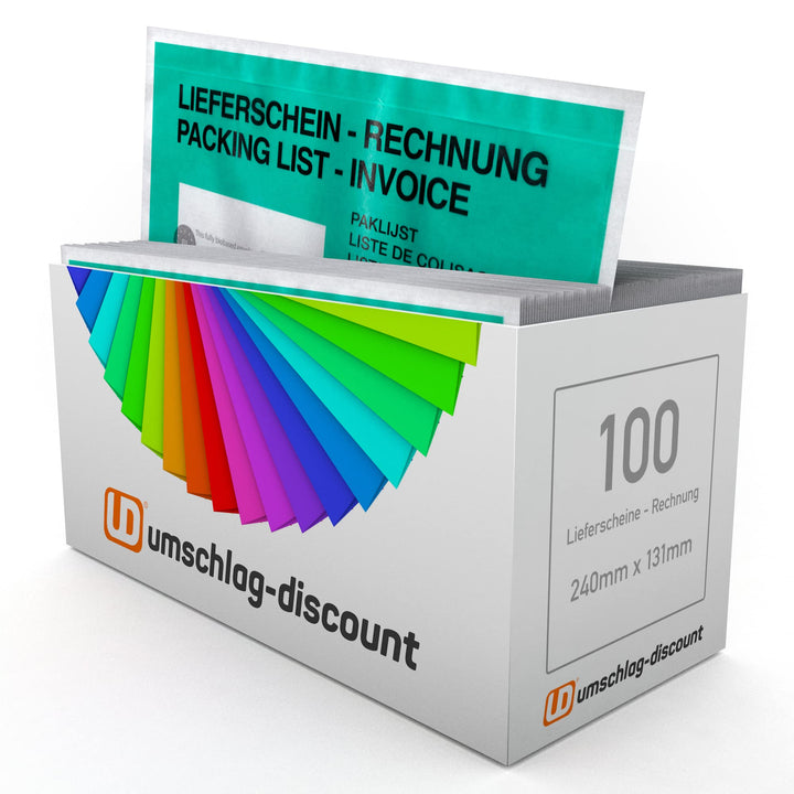 umschlag-discount – grüne Versandtaschen aus Papier für Lieferscheine, Rechnungen, Retourenscheine &