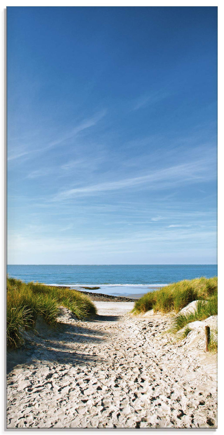 ARTland Glasbilder Wandbild Glas Bild einteilig 30x60 cm Hochformat Strand Meer Küste Nordsee Sand D