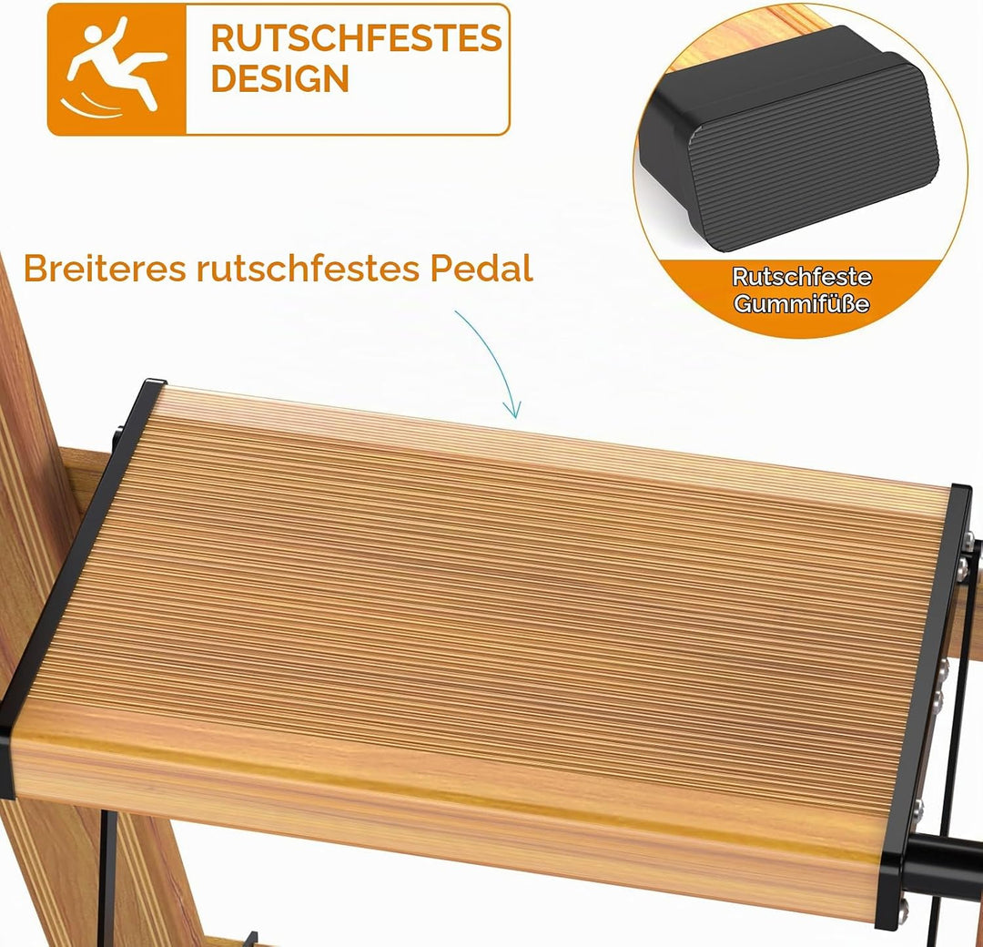 KULACO Klapptritt, Trittleiter 2 Stufen Klappbar, Aluminium Klappleiter, Tragbare Stufenleiter, Ruts