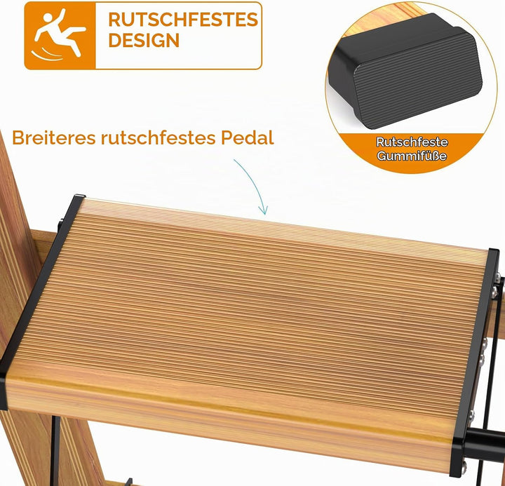 KULACO Klapptritt, Trittleiter 2 Stufen Klappbar, Aluminium Klappleiter, Tragbare Stufenleiter, Ruts