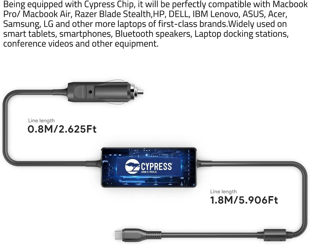 KFD 100W 96W 90W 87W 65W USB C DC 12V-24V KFZ Ladekabel Auto Ladegerät Laptop Netzteil für MacBook P