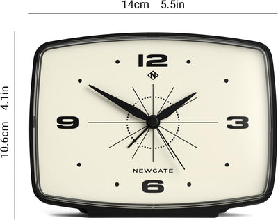 NEWGATE® Brooklyn Retro-Wecker/Tischuhr – rechteckiger Wecker – Schlafzimmerzubehör – Schreibtischzu