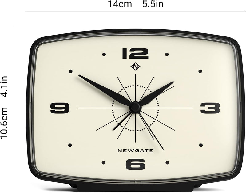NEWGATE® Brooklyn Retro-Wecker/Tischuhr – rechteckiger Wecker – Schlafzimmerzubehör – Schreibtischzu