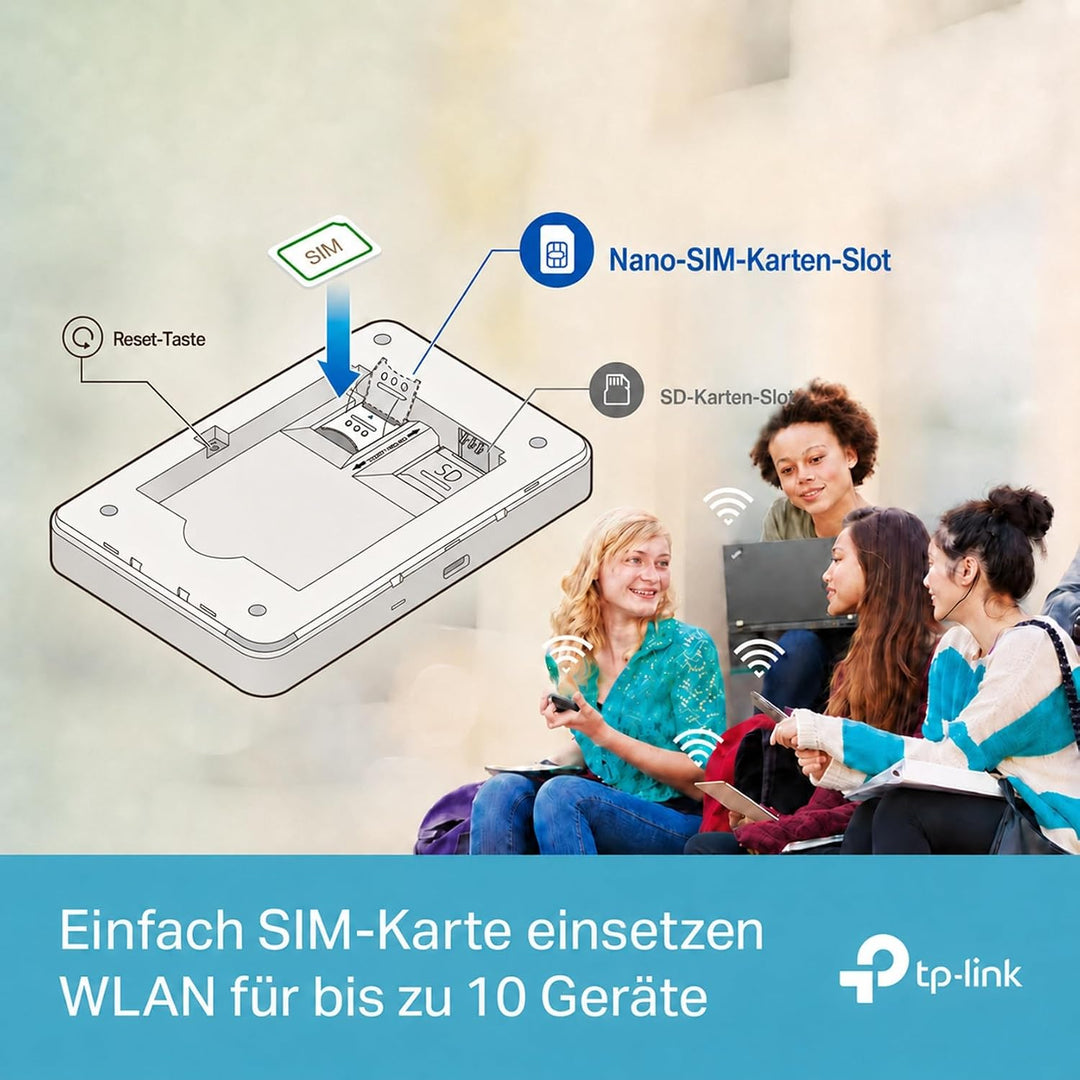 TP-Link M7350 - 4G (CAT4) Tragbarer WLAN-Router, MiFi, Farbbildschirm, 150 Mbit/s, 2000-mAh-Akku (8