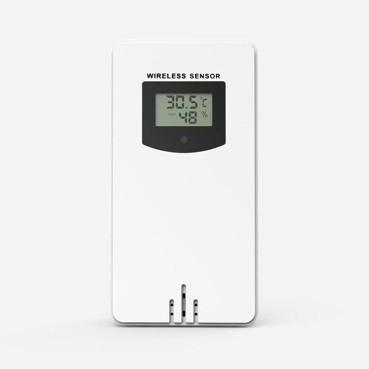 Aussensensor der Wetterstation, Anzeige von Aussentemperatur und Luftfeuchtigkeit, maximale Übertrag