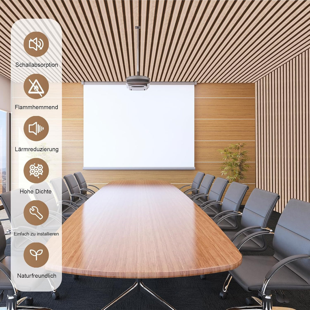 AKK-PANE Akustikpaneele Holz 120x60cm, 2 Stück 1,44m² 3D Wandpaneele Holz, Akustik Paneele Wand für