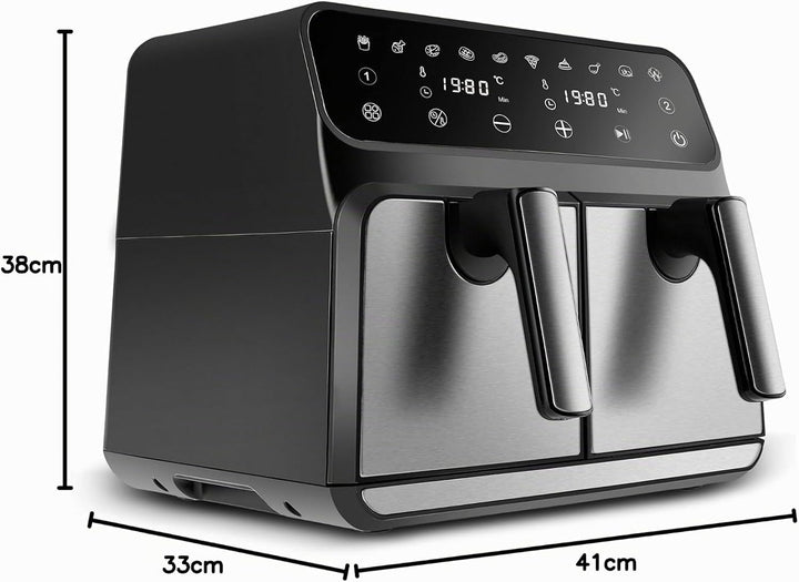 Karaca Multifry XXXL 4+4 Liter Digital Twin Twin Airfryer - Gesündere und Köstliche Zubereitung von